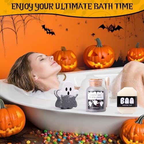Boo Basket Gift for Women, 11Pcs Halloween Boo Basket Stuffers with Witch Brew Mug & Boo Throw Blanket, Relaxing Spa Gift Set, Unique for Teen Girls Mom Friend Sister Wife - Image 5