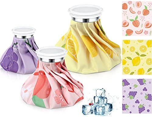Shihanee 3 Pcs Ice Bags for Injuries Reuse, Multicolor, Fruit Style by Shihanee
