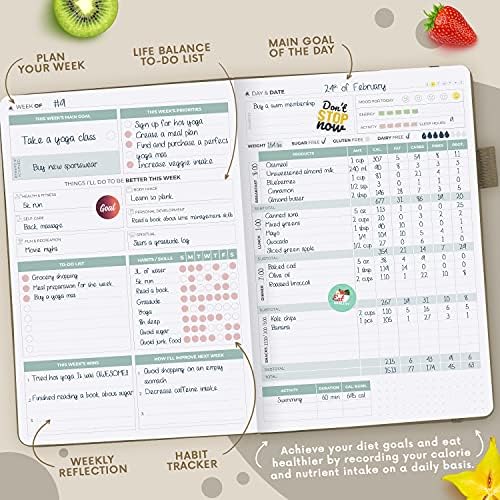 Clever Fox Wellness Planner & Food Journal for Weight Loss, A5 Pearl - Image 4