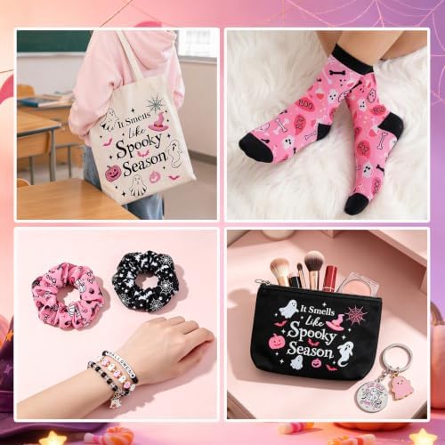 10Pc Pink Halloween Gifts for Women Spooky Season Tote Bag Gothic Basket - Image 2