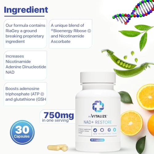 NAD+ Supplement 750mg - Advanced Nicotinamide Riboside for Anti-Aging & Supports Cellular Energy | Nad Plus Promotes DNA & Brain Health with High Absorption Formula Third Party Tested 30 Servings - Image 4