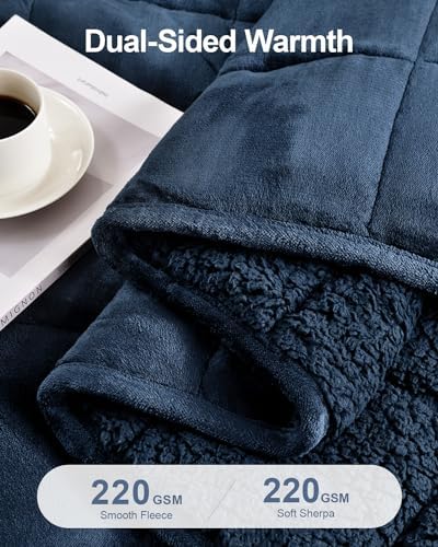 Ultra Soft Sherpa Weighted Blanket for Adults, 60"x80" 15lbs Heavy Blankets - Image 3