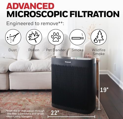Honeywell HEPA Air Purifier for Home and Extra Large 2423 Ft² Rooms, Black - Image 2