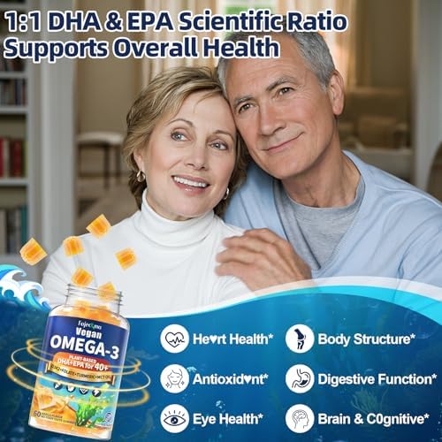 Vegan Omega 3 Gummies for Adult 40+: 1280mg Omega-3 Fatty Acids - Image 3