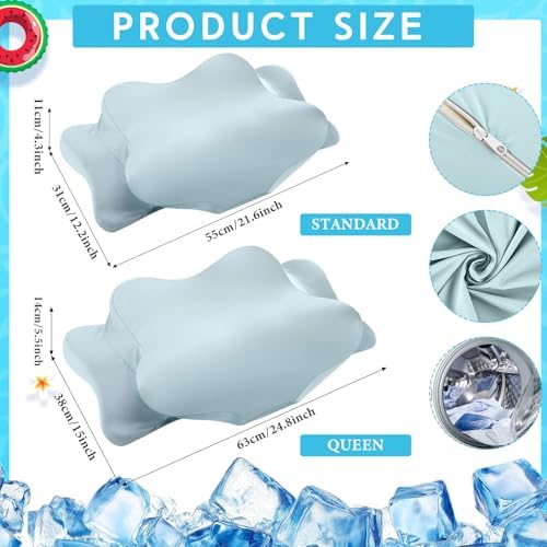 Hahafelt Cooling Cervical Neck Pillowcase,Haze Blue,Standard Size - Image 2