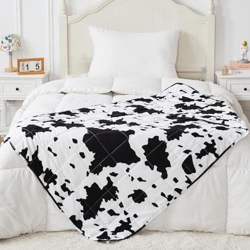 yescool Highland Cow Print Weighted Blanket 10 Pounds Cooling Cow Blanket, Heavy Blanket, Throw Blanket Gifts Weighted Comforter for 80-110lbs, 40"x60" by yescool