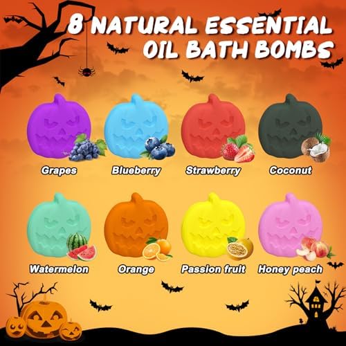 Halloween Bath Bombs for Kids with Surprise Toys Inside Boo Basket Stuffers Bubble 8 Pack Pumpkin Spooky Fizzy，Party Favors for Teens Gifts for Kids Girls Boys Supplies - Image 2