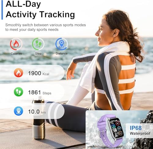 Smart Watch for Men Women, 1.57" Smartwatch (Answer/Make Call) , Fitness Tracker with 110+ Sport Modes, Heart Rate/Sleep Monitor, IP68 Waterproof, Bluetooth Calls, Smartwatches for Android iOS Purple - Image 6