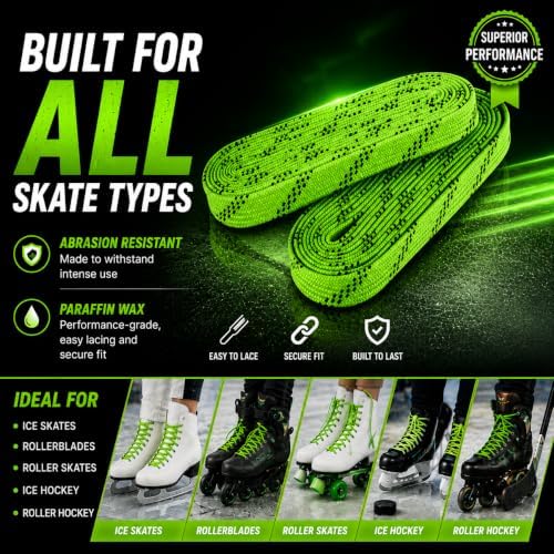 Rollerex Gladiator Waxed Skate Laces (Multiple Size & Color Options) - Quad, Ice, Roller, More - Image 3