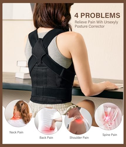 URSEXYLY Back Brace Posture Corrector for Women and Men, Breathable Shoulder Brace, Upper and Lower Back Pain Relief, Adjustable Full Back Support(Small,Black) - Image 6
