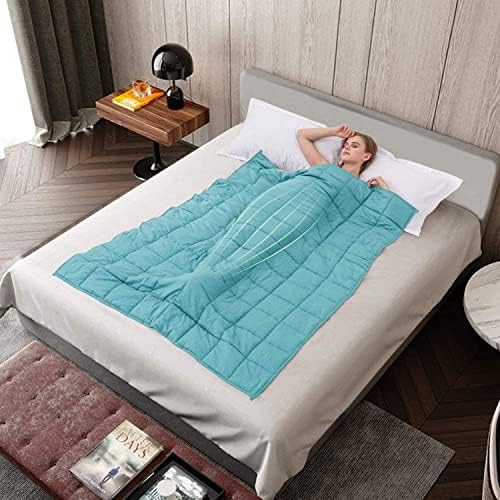 Alomidds Weighted Blanket Queen Size 15lbs 60x80 inches, Sherpa Heavy Blankets for Adults,Fluffy Warm Sherpa & Cozy Soft Flannel Thick Gravity Blanket for All-Season with Glass Beads, Aqua - Image 2