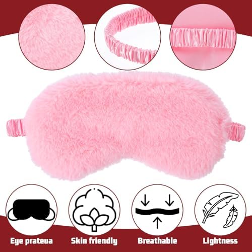 cobee 4 Pcs Plush Eye Mask, Soft Sleeping Blindfold Eyes Cover - Image 3