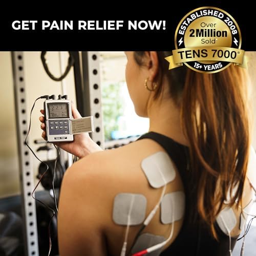 TENS 7000 Pro Rechargeable Tens Unit Muscle Stimulator, 4 Channels, Back Pain Relief, 8 Electrodes/Unit Pads, EMS and TENS Machine, Muscle Recovery & Growth, Stim Machine, Electrotherapy - Image 5