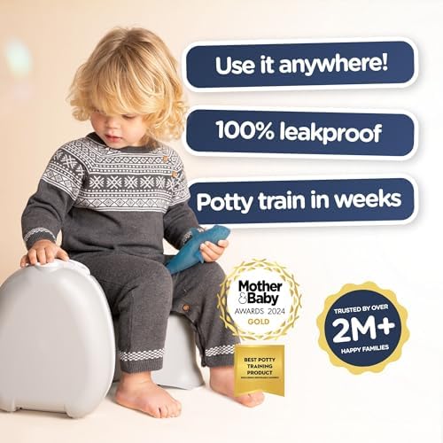 My Carry Potty - Grey Pastel Travel Potty, Award-Winning Portable Toddler Toilet Seat for Kids to Take Everywhere - Image 5