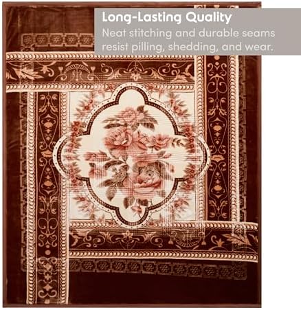 Nestl Korean Mink Blanket Queen Size - 9 Lbs Velvet Fleece Korean Blanket - 2 Ply Warm & Thick Winter Blanket - Wrinkle & Fade Resistant - 79 x 94 Inches (Brown) - Image 5