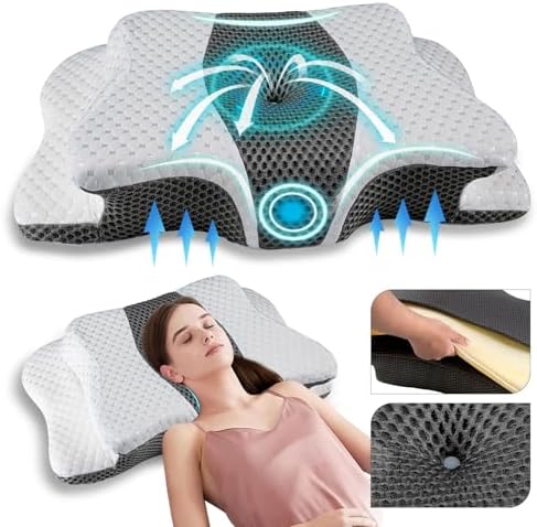 Pain Relief Cervical Pillow for Neck Support,Adjustable Ergonomic Pillow by QIUBABYO