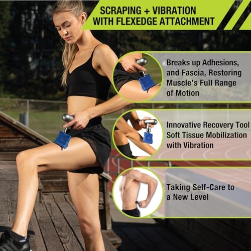 Pro-Tec Athletics Force Mini 2.0 Massage Gun w/FlexEdge® Attachment + 3 More (4 Total), Handheld Vibrating Soft Tissue Mobilizer, Percussion Muscle Scraper, Whole Body Muscle Relaxation, 5 Speeds - Image 3