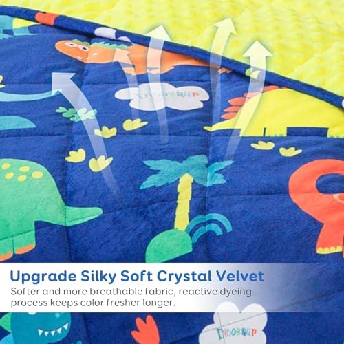 Sivio Weighted Blanket for Sleeping, 5 lbs 36x48 Inch, Blue Dinosaur - Image 4