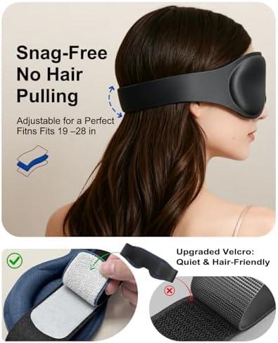 Weighted Eye Mask for Sleeping, 100% Blackout Sleep Mask for Women and Men - Image 6