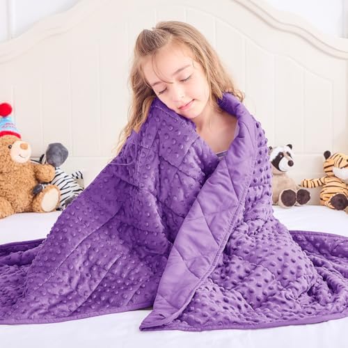 yescool Purple Weighted Blanket 3 lb Small Weighted Lap Blanket for Girls, Cooling Weighted Throw Blankets Minky Heavy Blankets, for 20-45lbs, 36 * 48in - Image 2