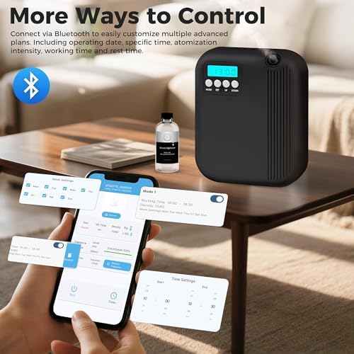 Hotel Collection Diffuser, House Scent Machine, 10000 Sq.Ft of Coverage, 200ml Large Capacity Aromatherapy Machine, Scent Diffusers for Home Large Room, Office Waterless Essential Oil Diffuser, Black - Image 2