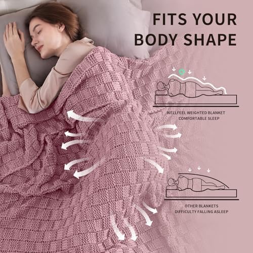 Knitted Weighted Blanket for Adult, No Beads Heavy Blanket 60"x80" 12lbs - Image 3