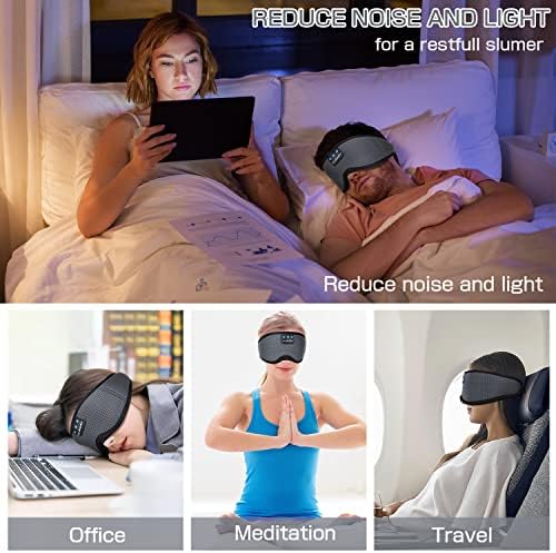 LC-dolida Sleep Headphones, Sleep Mask Bluetooth Wireless Music Eye Mask, Sleeping Headphones for Side Sleepers Sleep Mask with Bluetooth Headphones Ultra-Thin Stereo Speakers Perfect for Sleeping - Image 6