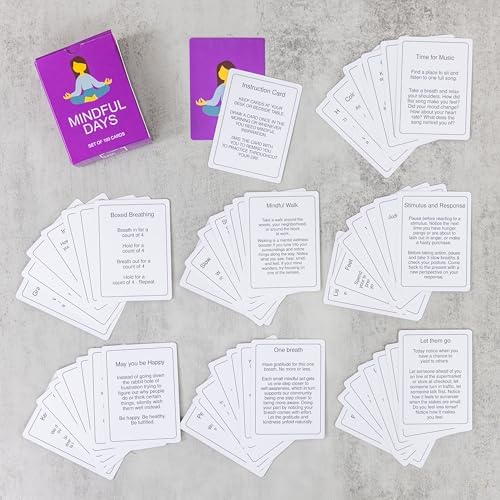 100 Mindful Days - Daily Mindful Activity Cards – Self-Care & Gratitude Prompts for All Ages | Portable Travel Deck for Mental Wellness, Focus & Stress Relief - Image 5