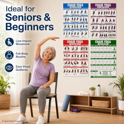 12x18 in Chair Yoga Chart for Seniors & Beginners Poster (Yoga Seniors) - Image 6