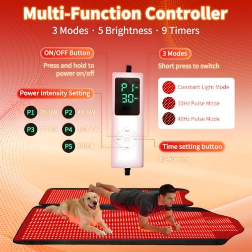 Full Body Red Light Therapy Mat with 3207 LEDs, 74.8" x 36" - Image 5