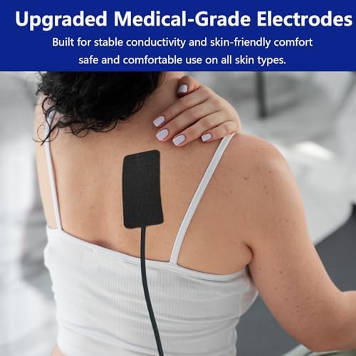 20 Pcs TENS Unit Electrode Pads, 2"x4" Reusable Rectangle Replacement Pads with 2mm Pin Connector Compatible with TENS 7000, AUVON, Etekcity TENS EMS Unit, Self-Adhesive Electrodes for Muscle Therapy - Image 4