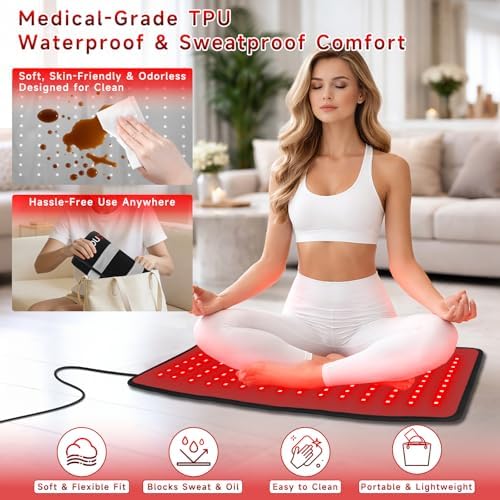 Red Light Therapy Mat for Body, FSA&HSA Red Light Pad, 24" x 12",Black - Image 5