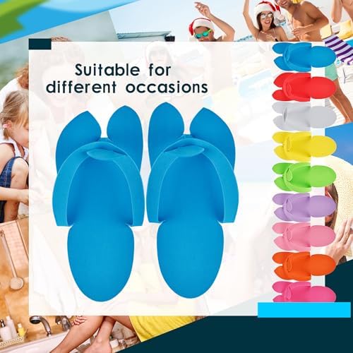 54 Pairs Disposable Pedicure Slippers Foam Disposable Flip Flops Anti Slip Multi Color Foldable Slippers Sandals for Guests Women Bath Nail Salon Spa - Image 7