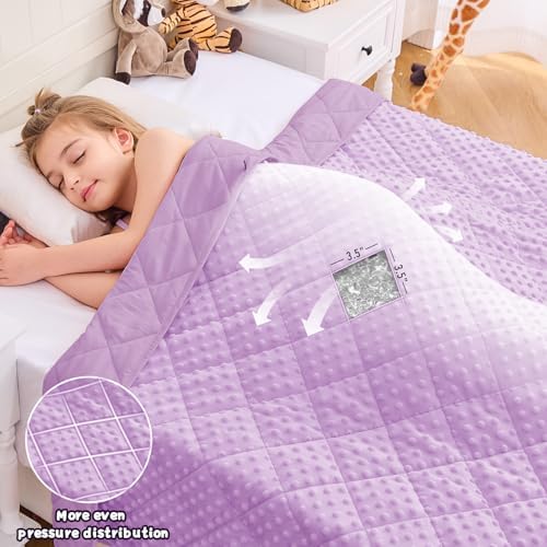 yescool Weighted Blanket 5 Pounds, Blanket Gifts for Boys and Girls, Small Weighted Throw Blankets Washable Heavy Blankets, Winter Weighted Comforter for 40-70lbs, 36 * 48in, Light Purple - Image 4