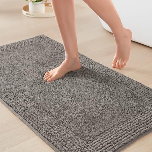 Madison Park Splendor Reversible 100% Cotton Bath Rug, 21 x 34, Charcoal by MADISONPARK