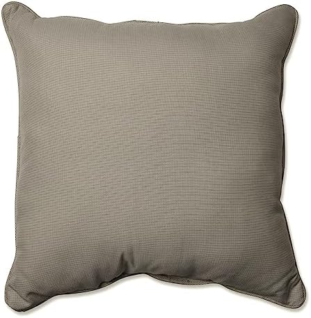 Pillow Perfect Monti Chino Solid Indoor/Outdoor Floor Pillow Plush Fill, Weather and Fade Resistant, Floor - 25" x 25", Grey, by PillowPerfect