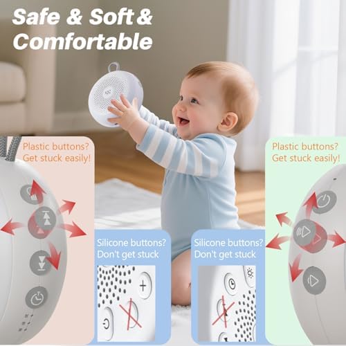 White Noise Machine - Portable Sound Machine for Baby Adult, 20 Non-looping Soothing Sound, Noise Canceling for Sleeping, Sound Therapy for Office Home, Travel, Registry Gift (White) - Image 4