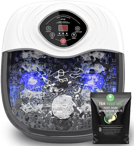 closewave Foot Spa Bath Massager with Heat, UV Ozone & Oxygen Bubbles,Shiatsu Rollers Epsom Salt Temperature Control, Relieves Stress and Feet Pain - Home Pedicure Soaking Tub Gift for Women/Men by CLOSEWAVE