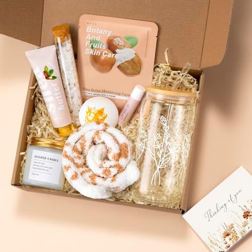 Self Care Gifts for Women Spa Gifts for Women Get Well Soon Gift Care Package, Christmas Mothers Day Relaxing Spa Gift Baskets, Feel Better Inspirational Thinking of You Box for Mom Her Sister Friends by GiftPeak