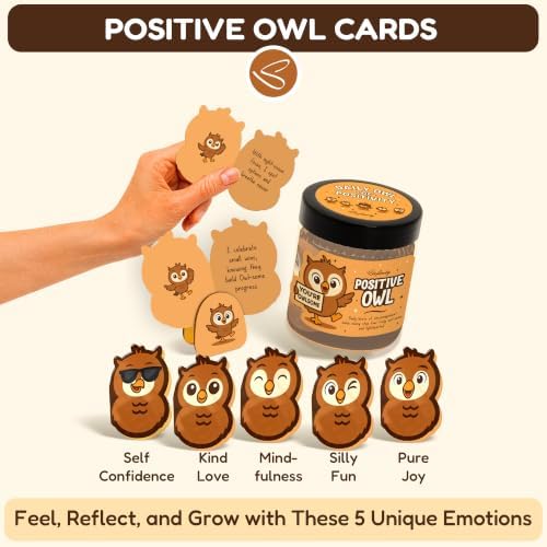 STOFINITY Positive Owl Affirmation Jar, 60 Encouragement Cards - Image 2