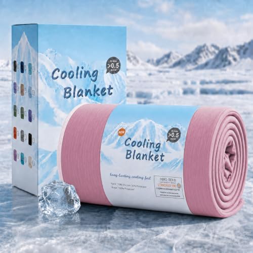 Topcee Cooling Blanket(90"x108"King Size) for Night Sweats Absorbs Heat to Keep Adults Cool on Warm Nights, Q-Max 0.5 Cooling Blankets for Hot Sleepers, Ultra-Cool Lightweight Blanket for Bed by Topcee%E2%80%94ForYourGoodSleep