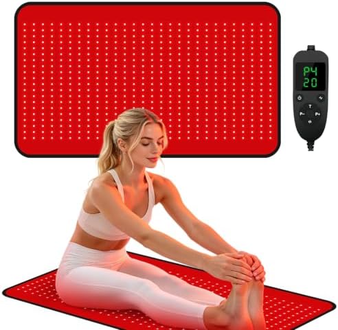 BENBER Red Light Therapy Mat for Body, 660nm & 850nm Infrared Light Therapy Pad, Wearable Wrap with Timer Remote Control for Back Waist Belly, Premium TPU, 60W High-Power, 41.7" x 23.6" by Unknown