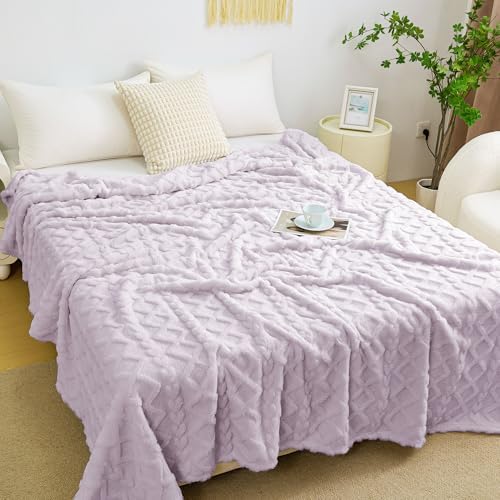 Aganear Fleece Throw Blanket for Couch Sofa 50"x60" Purple - Image 5