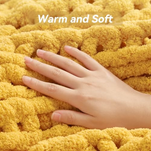 Negwoo Chunky Knit Throw Blanket, Knitted Throw Chenille Yarn, 50"*60" - Image 7