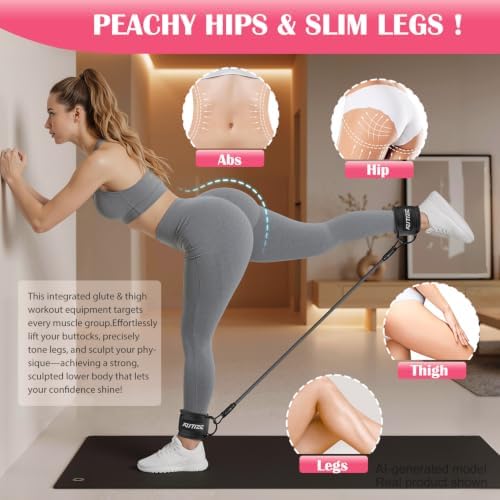 KUTIZE Ankle Resistance Bands with Cuffs & Fabric Resistance Bands Set - Legs & Glutes Workout Equipment for Women & Men, Home Gym Heavy Exercise Bands for Hip, Yoga, Strength Training, Rehab, Pilates - Image 2