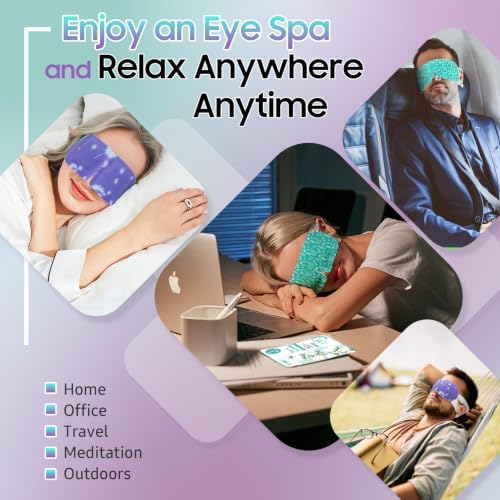 BeHoomi Steam Eye Mask, 10 Packs Heated Eye Mask, Self Heating Disposable Warm Compress for Eyes Sleep Mask, Travel Essentials & Relaxation Gifts (Unscented+Lavender) - Image 6