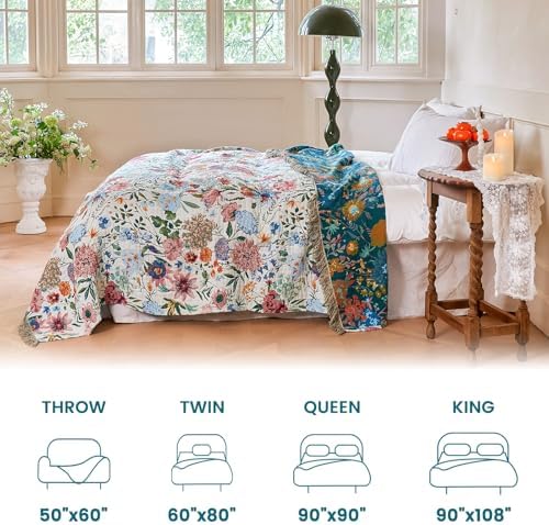 MSGKV Boho Throw Blanket 60"x80" Summer Cotton Orchid Blanket for Couch - Image 5