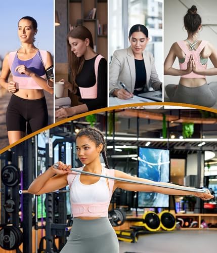 URSEXYLY Posture Corrector for Women and Men Adjustable Upper Back Brace Breathable Spine Support-Neck, Shoulder, Clavicle, Back Relief (XL/2XL, Pink) - Image 4