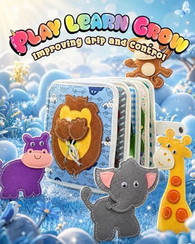 Montessori Busy Book, 8-Page Sensory Activity Toy, Lion - Image 2