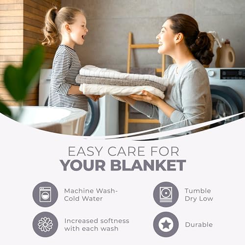 Superior Basketweave Cotton Blanket, Basket Weave Design, Soft, Comfy Cover for Bed, Bedding, Bedroom, Couch Throw, Lounging, Modern Boho Medium Weighted Blankets, King, White - Image 4